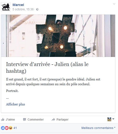 Page Facebook Marcel