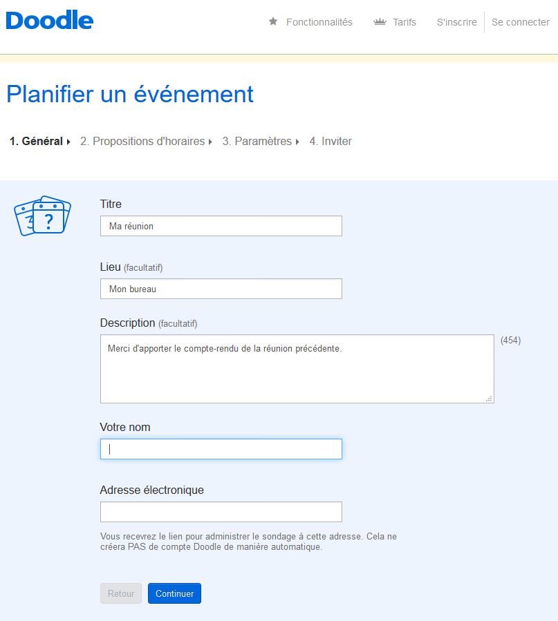 paramétrage de doodle 1
